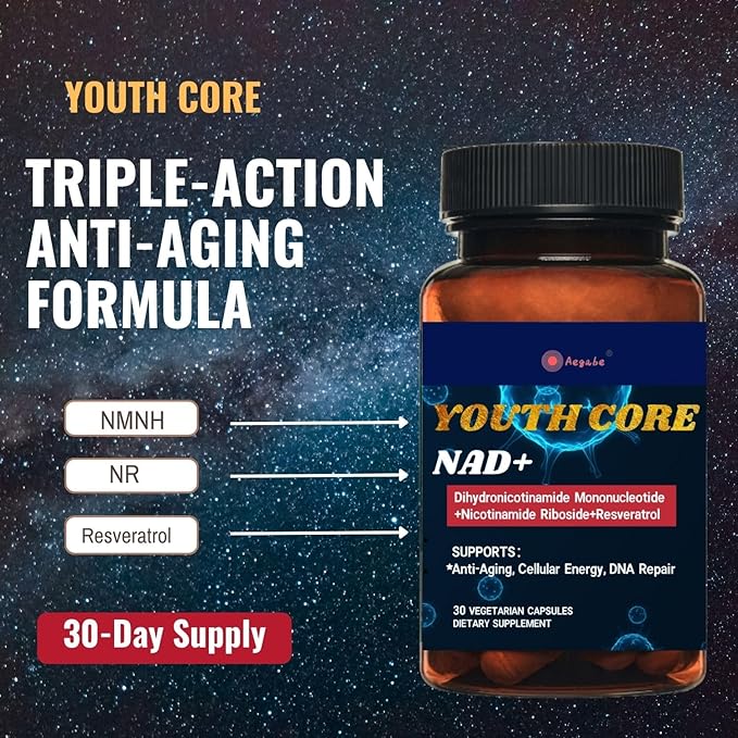 Youth CoreContains NMNH NR and Resveratrol Boosts NAD+ Levels by 5X Promotes Anti-Aging and Cellular Metabolism High Absorption Rate