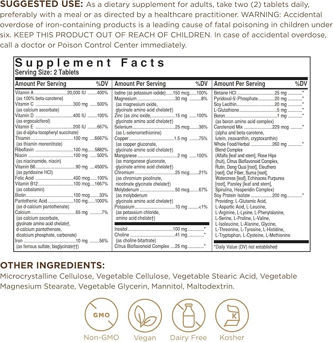 Solgar Formula Vm 2000 Multinutrient System 180 Count