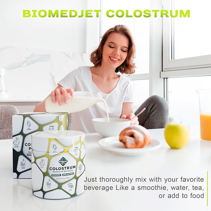 Colostrum Supplement Powder-for Immune Support Gut Health-Muscle Recovery &amp Wellness-Natural IgG-Pure Whole Bovine Superfood-Unflavored-75 Servings