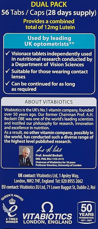 Vitabiotics Visionace Plus Dual Pack 2 X 28 Tablets