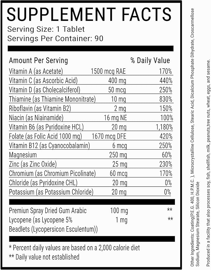 Sequence Multivitamins for African American Men - Powerful Formula with Vitamin C Zinc and Vitamin D for Immune Support and Heart Health