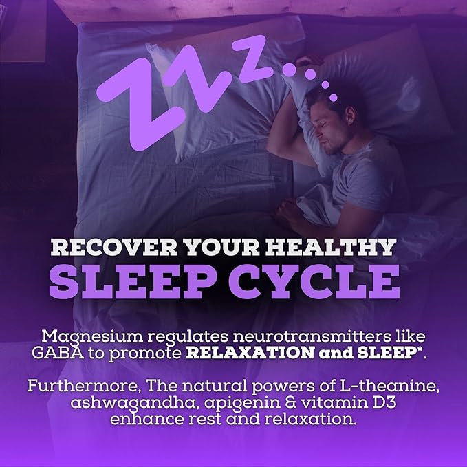 Black Forest Ashwagandha Magnesium Sleep Aid (6-in-1) - Magtein Magnesium L-Threonate L-Theanine Apigenin Supplement for Sleep 3 Enhanced with (Ashwagandha L theanine &amp Vitamin D)