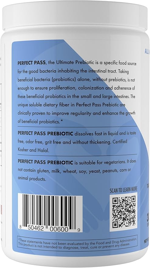 PERFECT PASS Prebiotics and Probiotics for Digestive Health Capsule and Powder Supplement Bundle for Adults Natural Bacillus Strains with PHGG for Gut and Digestive Wellness