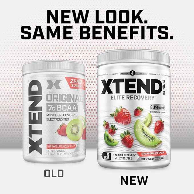 Xtend Original BCAA Powder 7g BCAAs and 2.5g L-Glutamine for Muscle Recovery Hydration and Lean Muscle Sugar Free Intra and Post Workout Drink with Electrolytes Strawberry Kiwi Splash 30 Servings