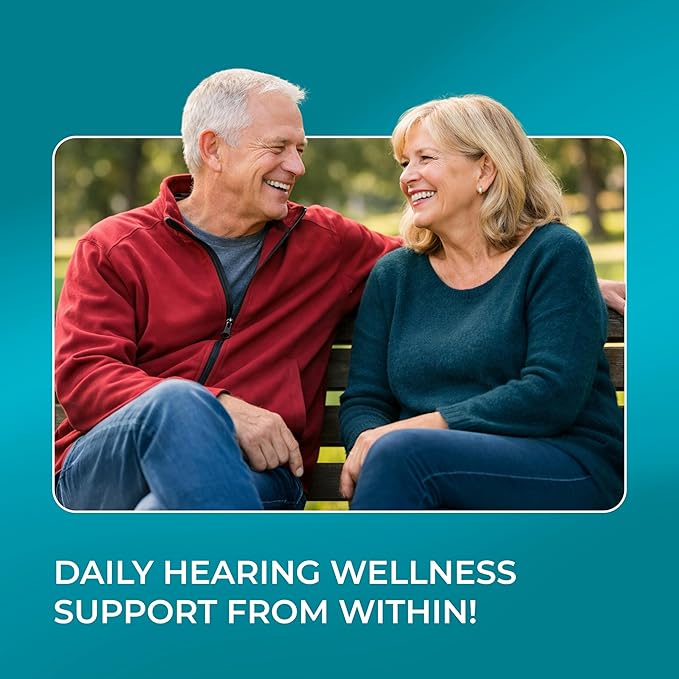 PUREHEALTH RESEARCH Hearing Support Forumla - Ear Health Supplement - Calm Ear Support &amp Auditory Health - with Ginkgo Biloba Green Tea Extract Acetyl L-Carnitine L-Cysteine &amp More - 120 Ca
