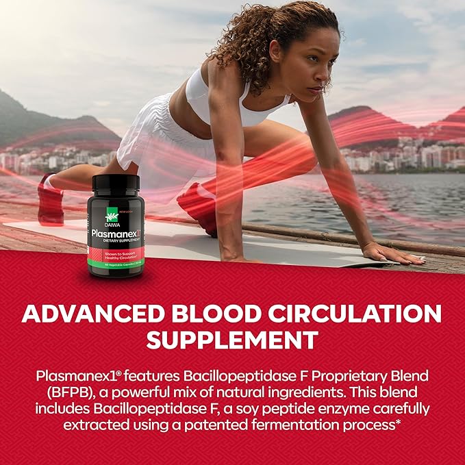 Daiwa Plasmanex 1 - Blood and Vein Circulation Supplements – Balance Circulation Encourage Healthy Legs and Veins - 60 Vegan Capsules