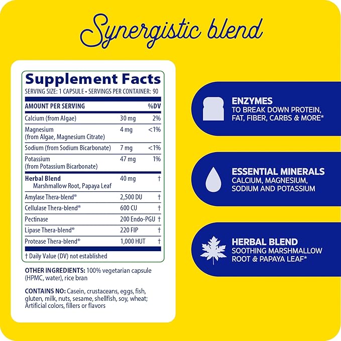 Enzymedica pH-Basic Supplement for Women &amp Men - Digestive Enzymes Nutrients &amp Herbs for pH Balance Gut Health &amp Digestion Support Vegan Dairy Free Gluten Free - 90 Caps