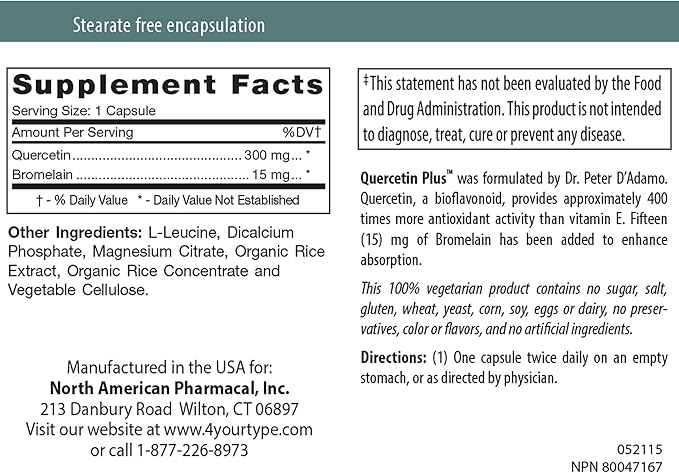 D'Adamo Personalized Nutrition - Quercetin Plus 90 vcaps