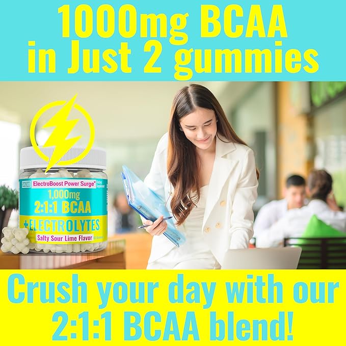 SHIZAM Electrolyte BCAA Gummies: Energy Chews w Electrolytes Branched Chain Amino Acids Potassium Sodium Salt for Runners Perfect Cycle Support Salts Mineral Drops Capsule Pills Tablets Supplement