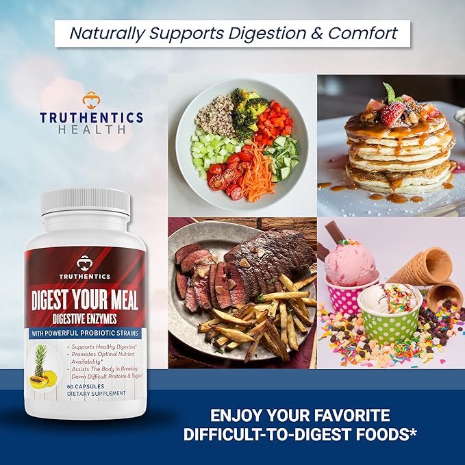 TRUTHENTICS Liver Health and Digestive Enzymes Bundle - Support for Liver Cleanse Detox Digestion Nutrient Absorption Occasional Gas and Bloating - Gluten Free Non-GMO