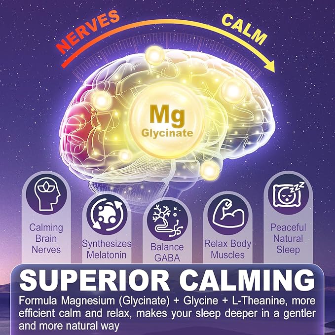 Magnesium Glycinate Gummies for Kids 6+ &amp Adults Kids Magnesium Sleep Aid Gummies 500mg/250mg with L Theanine B6 Glycine Zinc for Sleep Calm Relax Brain Muscle Melotonin Free Sugar Free