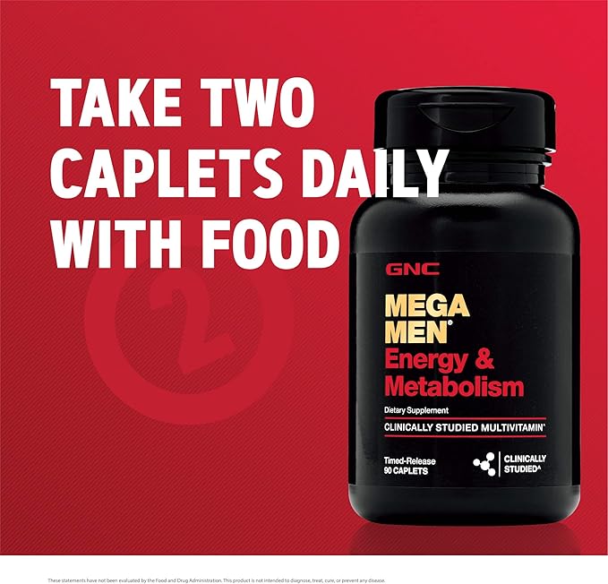 GNC Mega Men Energy &amp Metabolism Multivitamin | Increased Calorie Burning | 90 Count