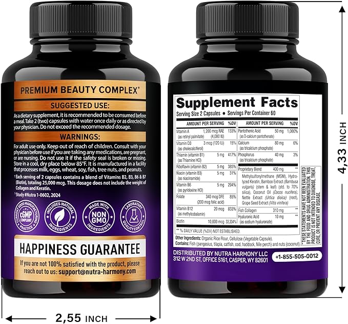 NUTRAHARMONY Biotin Collagen Keratin &amp Menopause Capsules