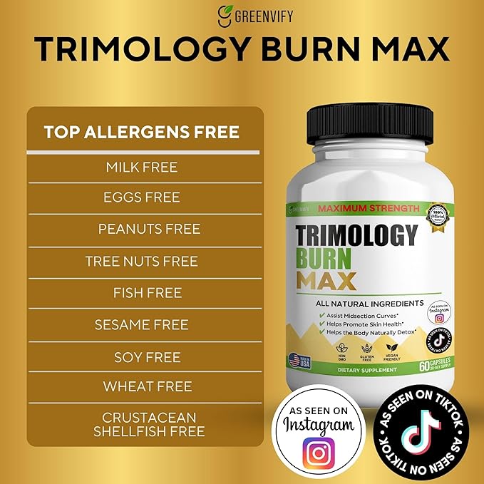 Trimology Burn Max Natural Supplement 60 Capsules 30 Day Supply Vegan Gluten Free (5)