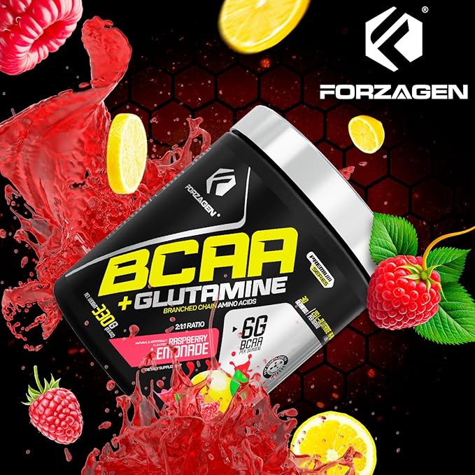 Forzagen BCAAS Amino Acids Powder with Glutamine BCAA Powder Branched Chain Amino Acids Supplements Powder BCAA Lean Energy Pre Workout - Post Workout Muscle Recovery Powder 30 Servings