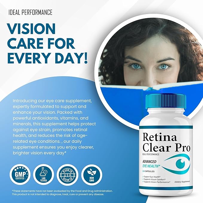 Retina Clear Eye Supplement - Retina Clear for Eyes Capsules - Maximum Strength Advanced Formula All Natural Visual Wellness RetinaClear Pro Reviews (5 Pack)
