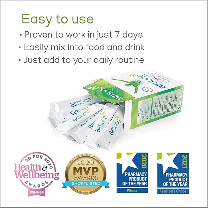 BIMUNO Immunity Food Supplement | Prebiotic Multivitamin for Women Men &amp Kids | Immune System Support with Vitamin D3 C &amp Zinc | Vegetarian Gluten Free Halal Kosher | (.)