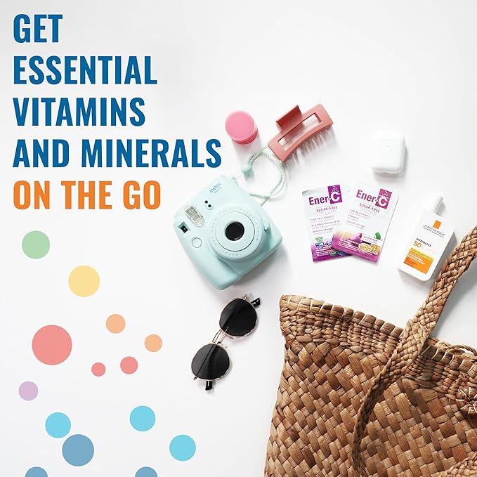 Ener-C Sugar Free Multivitamin Drink Mix - Vitamin Powder for Water Electrolytes Powder No Sugar Hydration Boost Packets Zero Sugar Vitamin C &amp B12 Supplement Liquid Mix - Orange &amp Berry