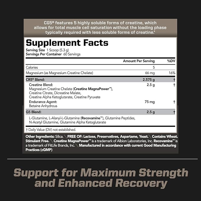 PMD Sports CG5 - Premium Creatine and L-Glutamine Powder (60 Servings) &amp PMD Sports BCAA Stim Free Amino Acids for Enhanced Recovery - Lemonade (30 Servings)