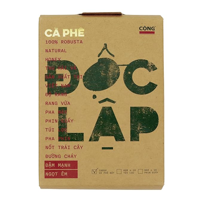 CONG CAPHE - ĐỘC LẬP - INDEPENDENCE” Ground Coffee Vietnamese Coffee Robusta Coffee Medium Roasted (Ground)