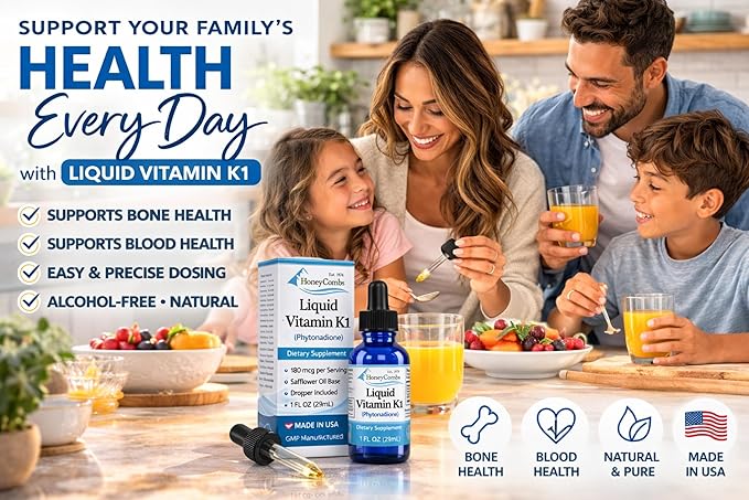 Vitamin K Drops Newborn Oral Vitamin K for Newborns and Adults Liquid Vitamin K1 Phytonadione Also K1 for Dark Under Eye Circles and Skin 1 oz Bottle - Made in USA