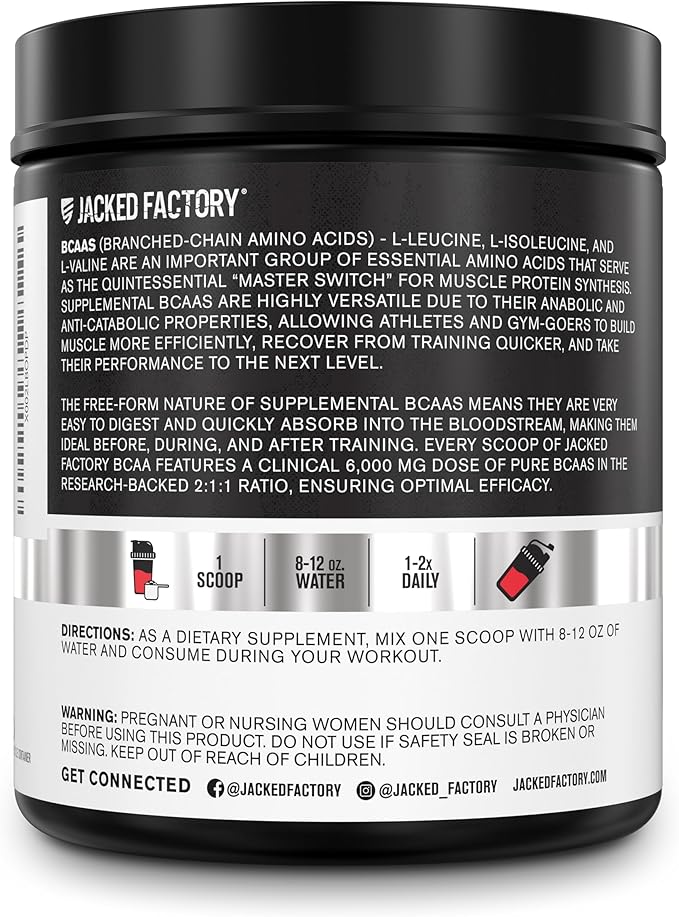 Jacked Factory Nitrosurge Shred Thermogenic Pre-Workout in Blueberry Lemonade &amp BCAA in Fruit Punch for Body Recomposition Muscle Building and Recovery