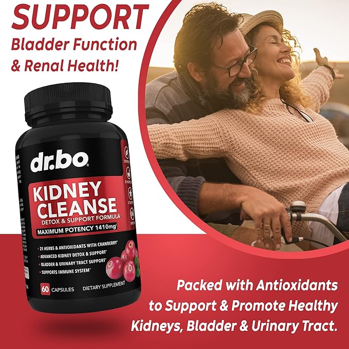 DR. BO Kidney Cleanse Detox &amp Activated Charcoal - Natural Cranberry &amp Uva Ursi Extract to Support Kidneys Bladder &amp Urinary Tract Health - Coconut Charcoal Pills for Stomach Gas &amp Bl