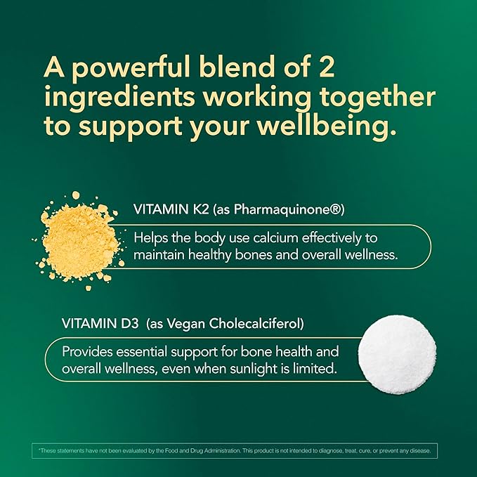 Vitamin D3 K2 Supplement 5000 IU K2 D3 Vitamin Capsules Vegan Non-GMO Gluten Free 30 Capsules 30 Day Supply