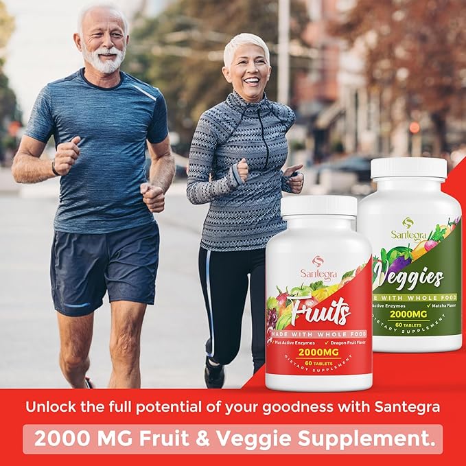 2000 MG Fruit and Veggies Supplement 35+ Fruits and Vegetables for Daily Variety 100% Whole Food Superfoods Natural Vitamins for Women &amp Men Sugar-Free Gluten-Free Vegan 240 Tablets
