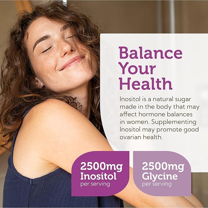 Zahler Inositol &amp Glycine Supplement Powder - Mood &amp Nervous System Support Supplements for Women - Hormone Balance &amp Healthy Ovarian Function - Kosher Gluten Free Dairy Free Soy Free 1