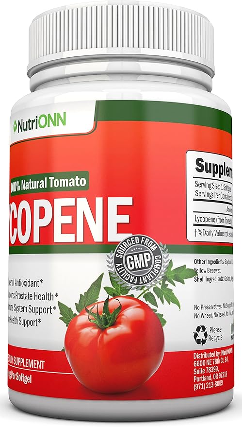 Lycopene - 10MG - 120 Softgels - 3 Month Supply - Premium Quality Antioxidant - 100% Natural Tomato - Great for Prostate Health Immune System Support Heart Health and Eyesight Support