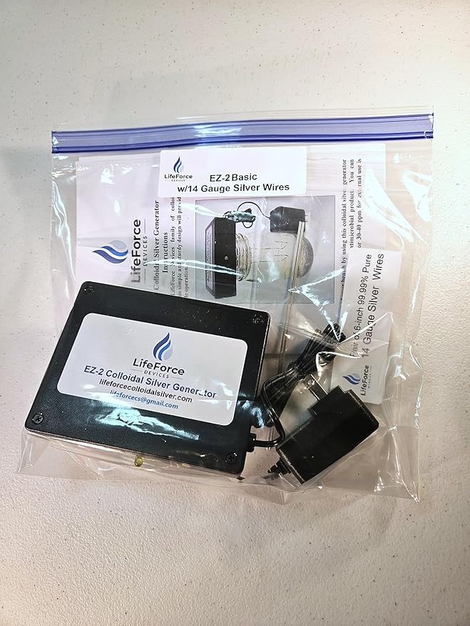 Compact EZ-2 Basic Silver Generator Package – Plug-in DIY Fresh Silver Maker Wires for Home – Make 32oz in 32 Minutes (Gauge-14)