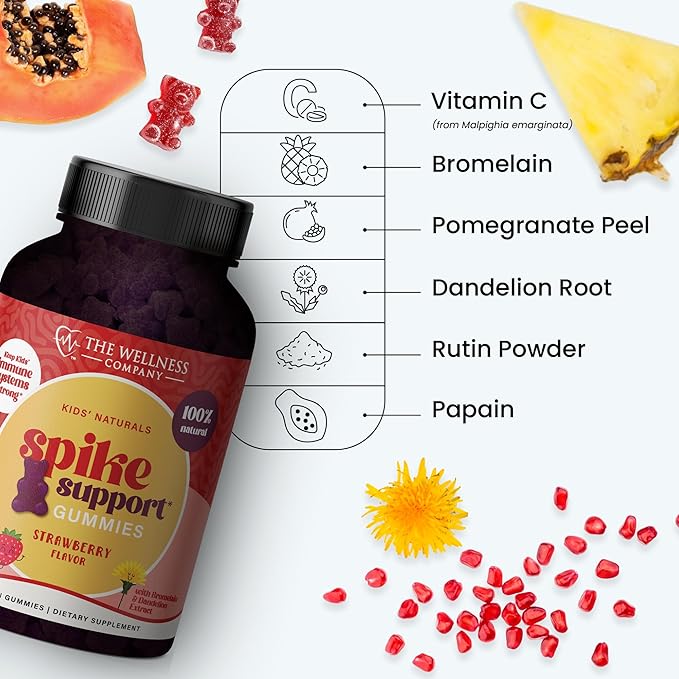 Kids Naturals Spike Support Gummies – Year-Round Wellness with Vitamin C D &amp Zinc | 120ct (2 Month Supply)