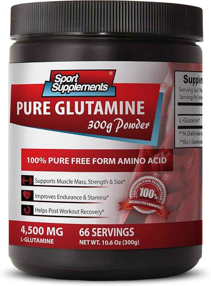 Wellness and Fitness - Pure GLUTAMINE Powder 4500MG - l-glutamine Seeking Health - 1 Bottle (300g)