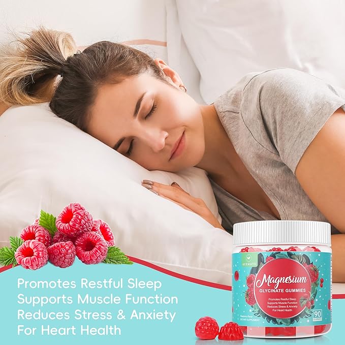 90 Count Magnesium Glycinate Gummies 400 mg - Sugar Free Magnesium Supplement for Adults with Glycinate &amp Malate L-Theanine Ashwagandha Zinc Vitamin B6 &amp D3 Supports Relaxation &amp Slee