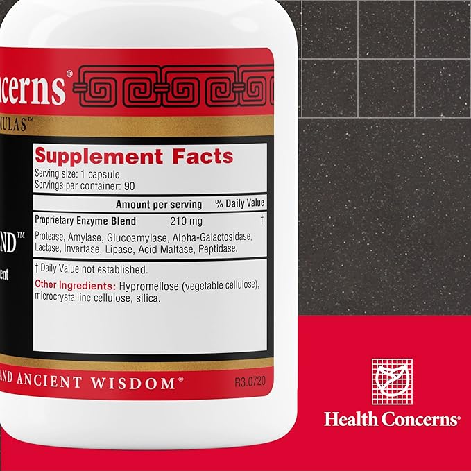 Health Concerns Enteromend – Digestive Enzyme Supplement for Gut Health Bloating &amp Food Sensitivity Relief – Intestinal &amp Digestive Support – Protease Amylase Lactase &amp Peptidase – 90 C