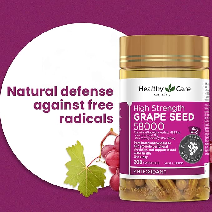 Healthy Care Grape Seed 58000 200 Capsules