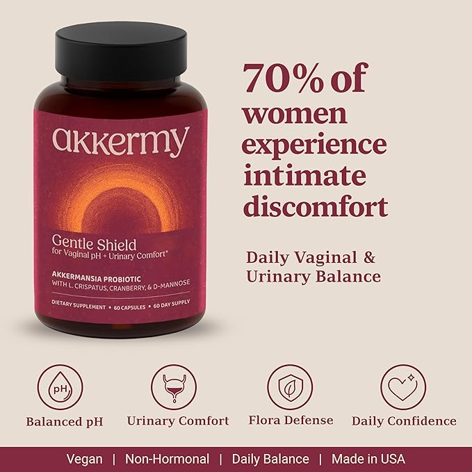 Vaginal Probiotics for Women with Akkermansia L. Crispatus Cranberry Pills &amp D-Mannose - Supports Vaginal pH Balance for Women UTI Support &amp BV Prevention - 60 Day Supply | USA Made