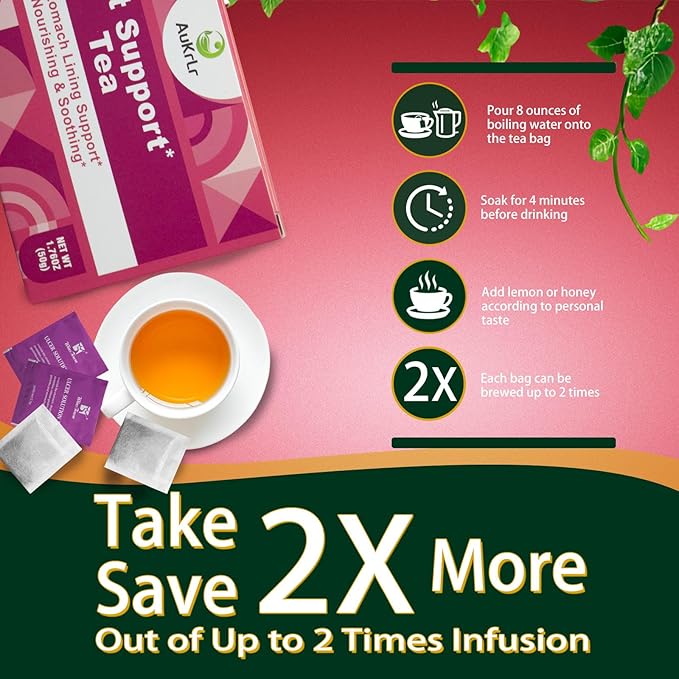 Acid Reflux Heartburn ReliefBetter FocusDigestionAuKrLr Natural Herbal Mushroom Tea with Super foodsHericiumLions maneNo Sugar &amp Caffeine Free