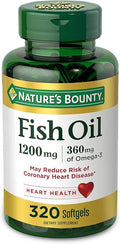 Nature's Bounty Fish Oil Softgels 1200 mg 320 Count