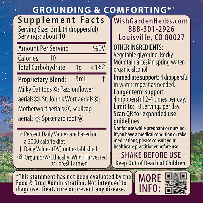 WishGarden Herbs Emotional Ally - Mood Support Tincture with St. John's Wort Passionflower &amp Scullcap - Stress Relief Supplement - Organic Liquid Herbal Extract 1oz