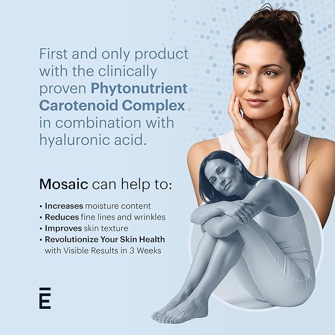 ELYSIUM Mosaic – Hyaluronic Acid &amp Collagen Supplement – Clinically Proven to Hydrate Skin &amp Reduce Fine Lines – Fights Visible Signs of Aging – 30-Day Vegan Softgel Supply