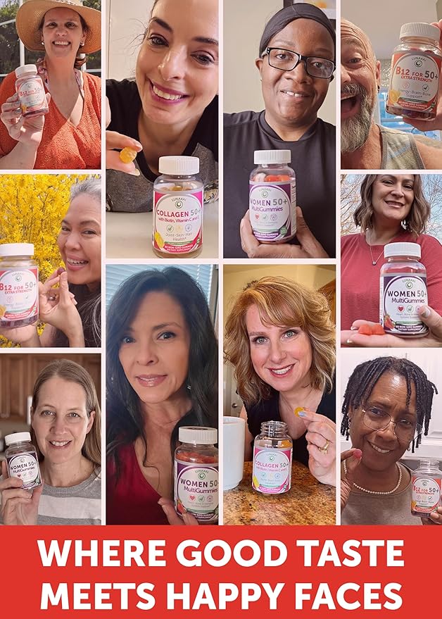 Lunakai USA Made Vitamin B12 Gummies for Adults 50+ Non-GMO B12 for Energy &amp Vitality Boost Delicious Orange Flavor 60ct