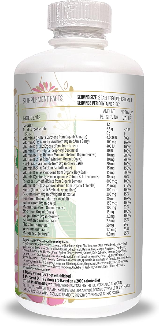 ACTIF Organic Bariatric Liquid Multivitamin with 25+ Organic Vitamins and Minerals for Bariatric Surgery Advanced Formula - 90 count Pack of