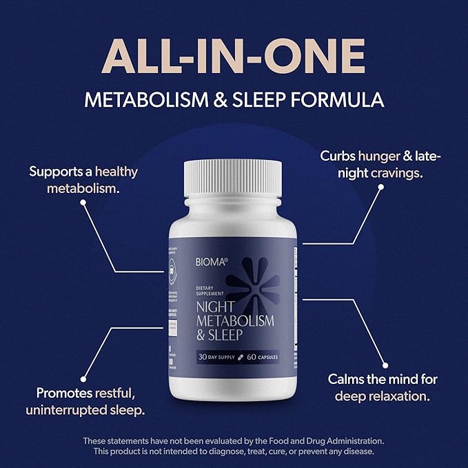 BIOMA Digestive Health &amp Night Metabolism Bundle – Probiotic Gut Support + Sleep &amp Metabolism Formula – Promotes Healthy Digestion Energy Balance &amp Restful Sleep – 2-Pack (30-Day Supply E