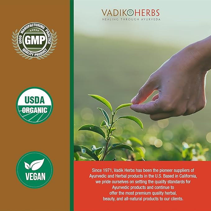 Vadik Herbs Pure Wild harvested Manjistha (Rubia cordifolia Indian Madder) - 100 vegicaps - Made in USA - Safety Tested - No GMO Vegan