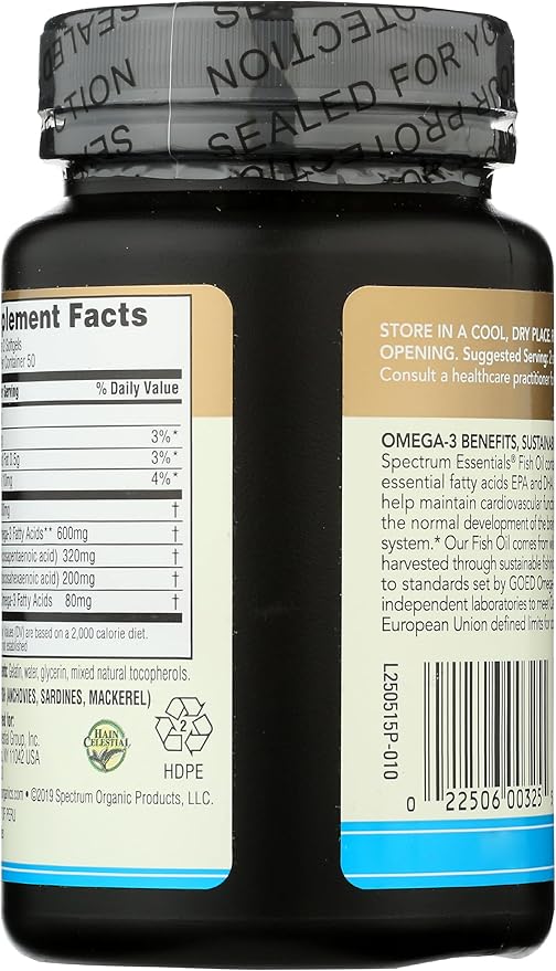 Spectrum Essentials Fish Oil 1000 mg 100 Softgels