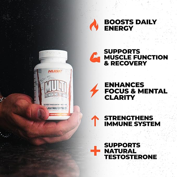 Huge Multi Multivitamin for Men High-Performance All-in-One Formula for Athletes &amp Bodybuilding Vitamin &amp Mineral Replenishment Supports Immune System &amp Healthy Hormone Levels (120 Cap
