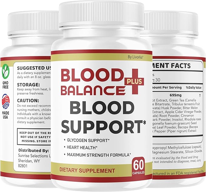 (2 Pack) BloodBalance Plus Capsules - Official BloodBalance Plus Support Supplement Premium Pills All Natural Advanced Formula Multivitamin for Overall Health &amp Wellness 120 Capsules for 2 Months
