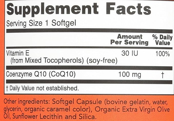 NOW Foods Coq10 100mg 150 Soft Gels
